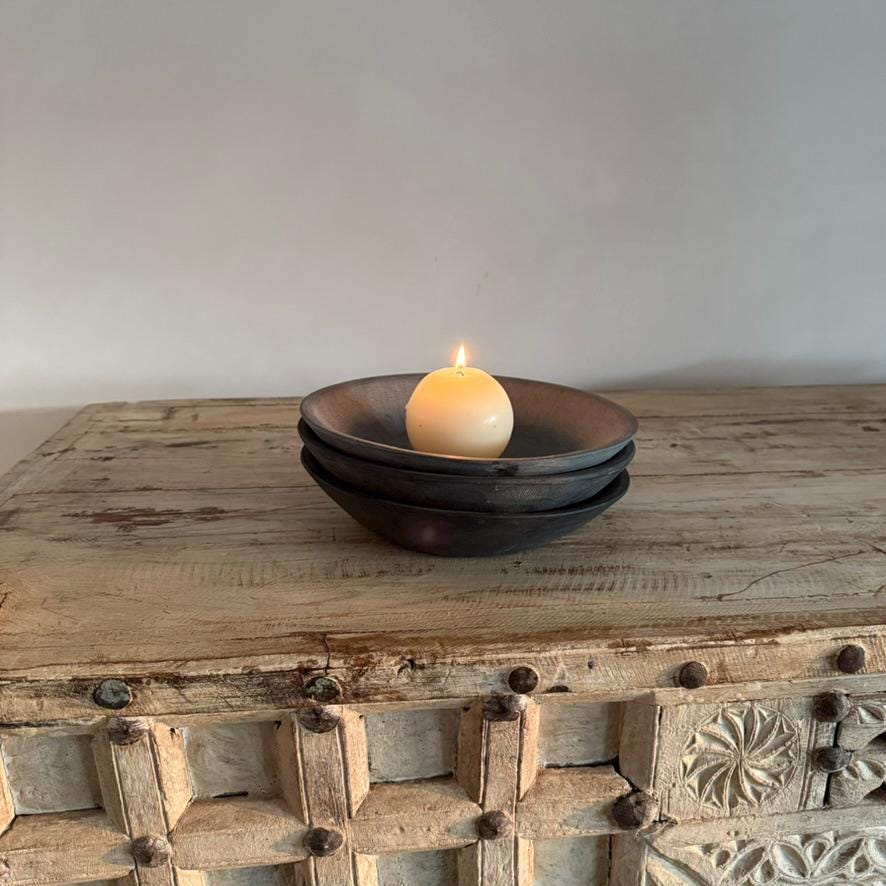 Vintage Inspired Dark Grey Stone Bowl (Assorted)