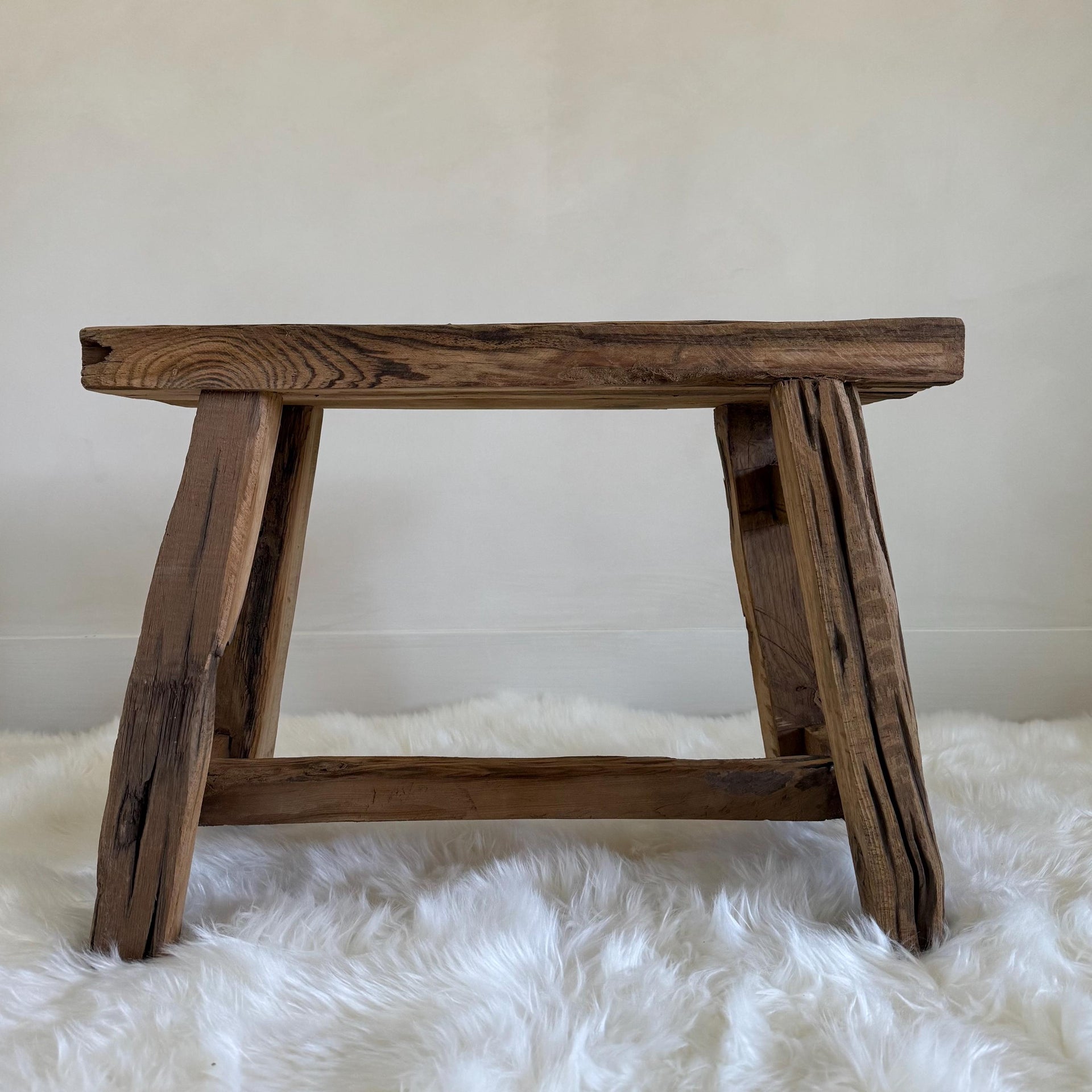 Handcrafted Entryway Stool, Rustic Reclaimed Wood Stool, Farmhouse Hallway Seating Bench, Narrow Side Table, Narrow Wooden Foyer