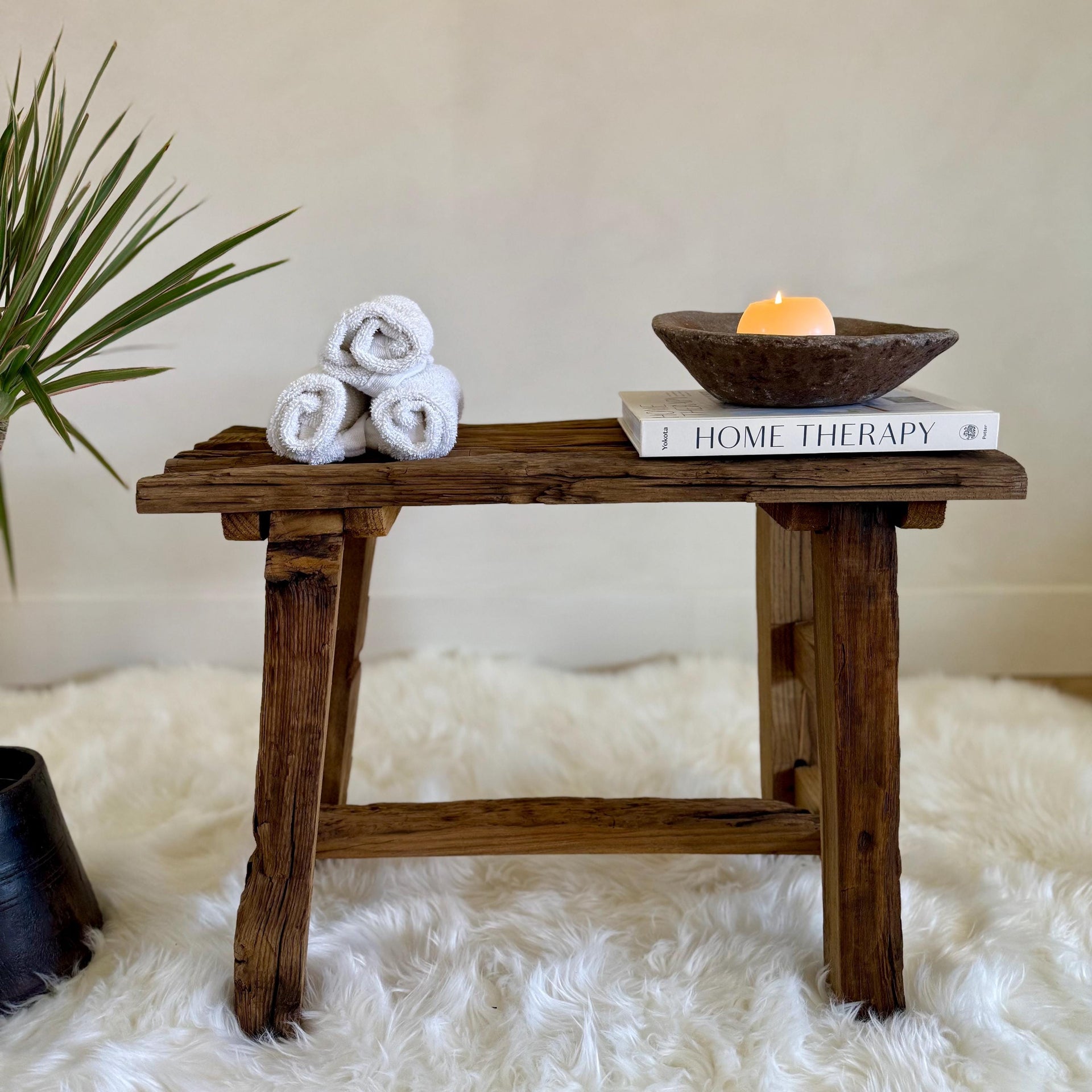 Handcrafted Entryway Stool, Rustic Reclaimed Wood Stool, Farmhouse Hallway Seating Bench, Narrow Side Table, Narrow Wooden Foyer