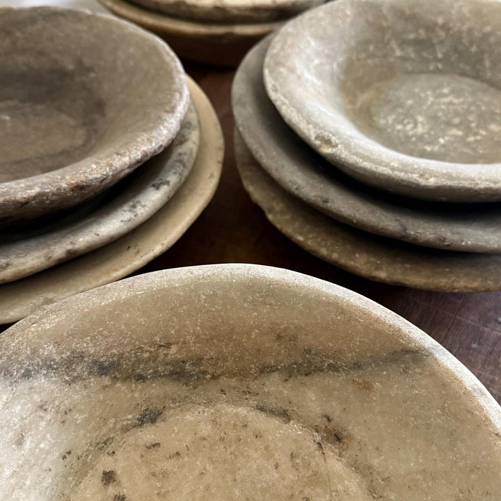 Vintage Hand-Carved 10" Stone Bowl - Project Kalaā