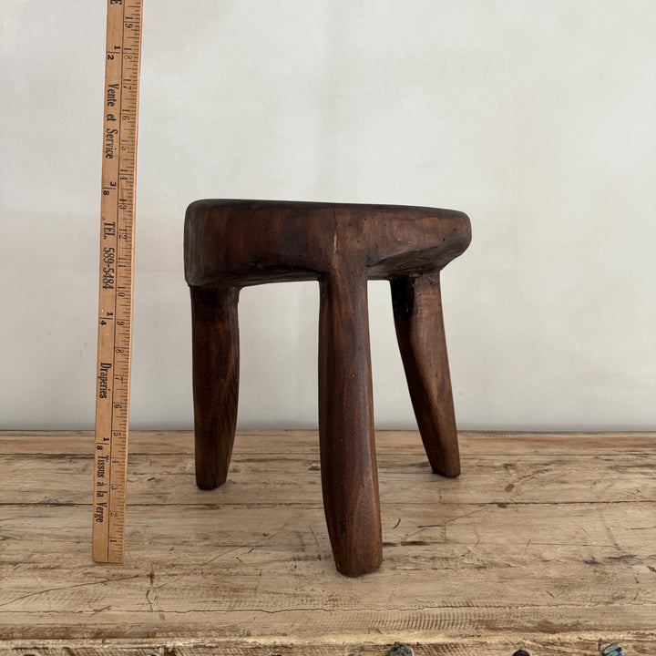 Vintage Senufo Stool | Tribal Carved Dark Naga Wood - Project Kalaā