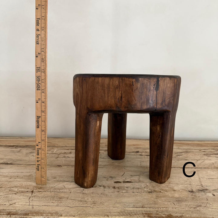 Vintage Senufo Stool | Tribal Carved Dark Naga Wood - Project Kalaā