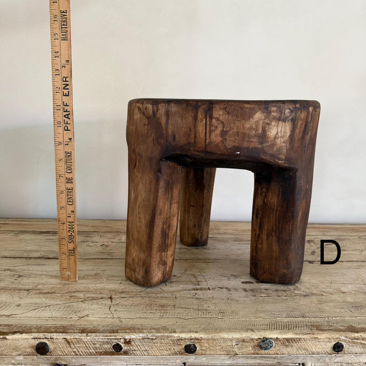 Vintage Senufo Stool | Tribal Carved Dark Naga Wood - Project Kalaā