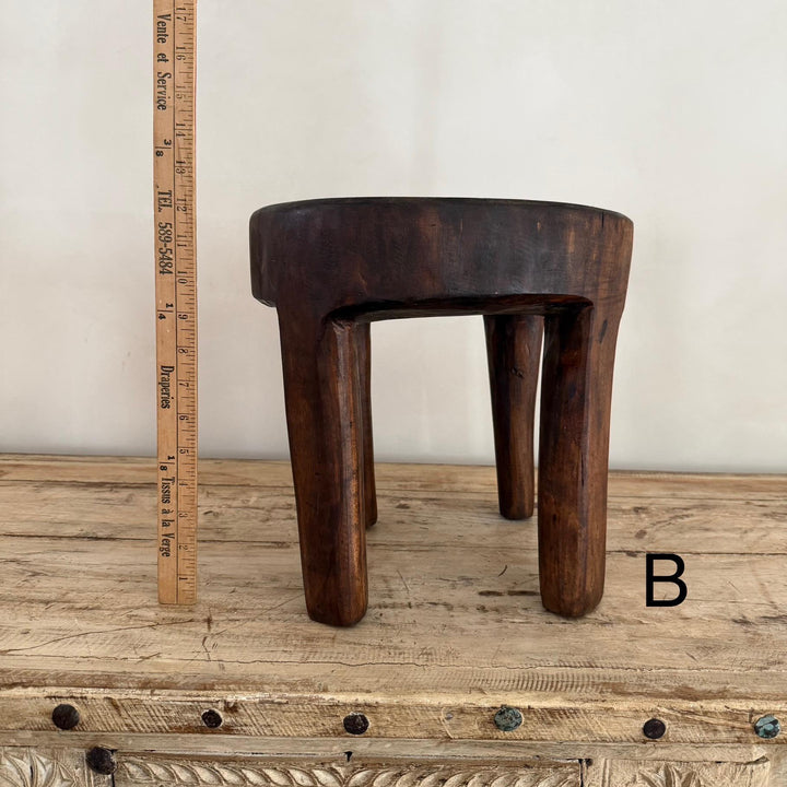 Vintage Senufo Stool | Tribal Carved Dark Naga Wood - Project Kalaā