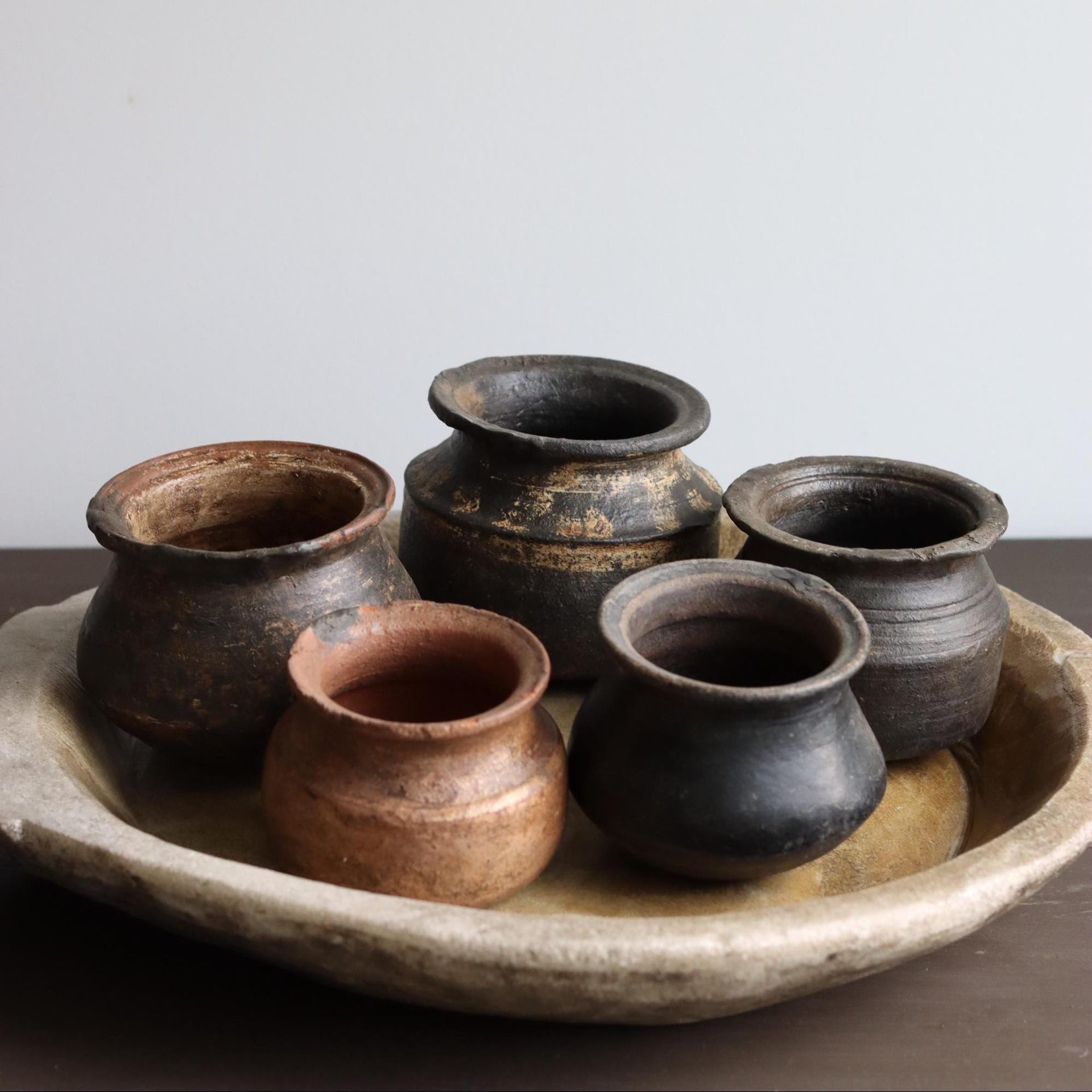 Small Vintage Clay Pot Vessel | Rustic Terracotta Mini Planter (Assorted) - Project Kalaā