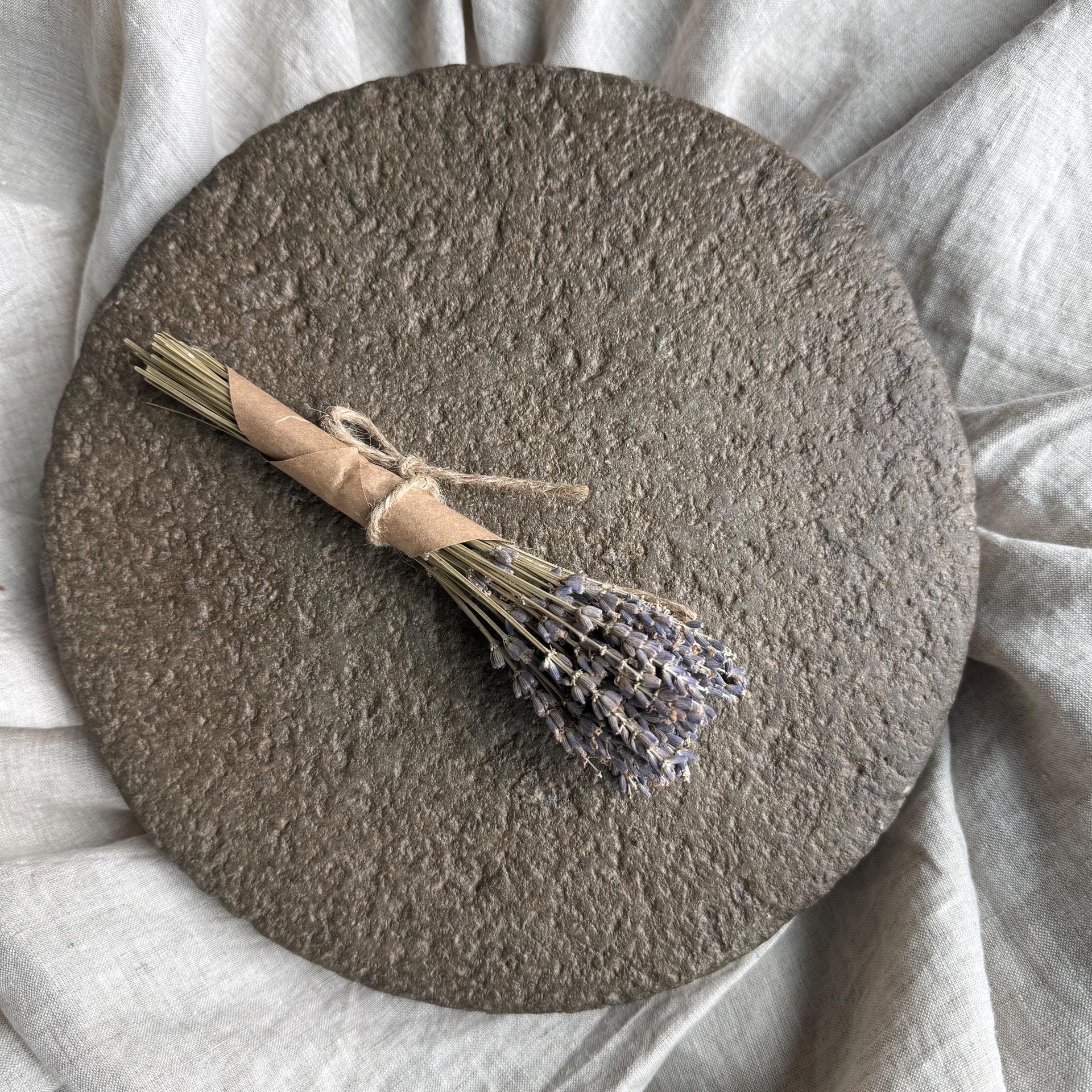 Vintage Hand Carved Stone Riser 11", Rustic Stone Pedestal Stand