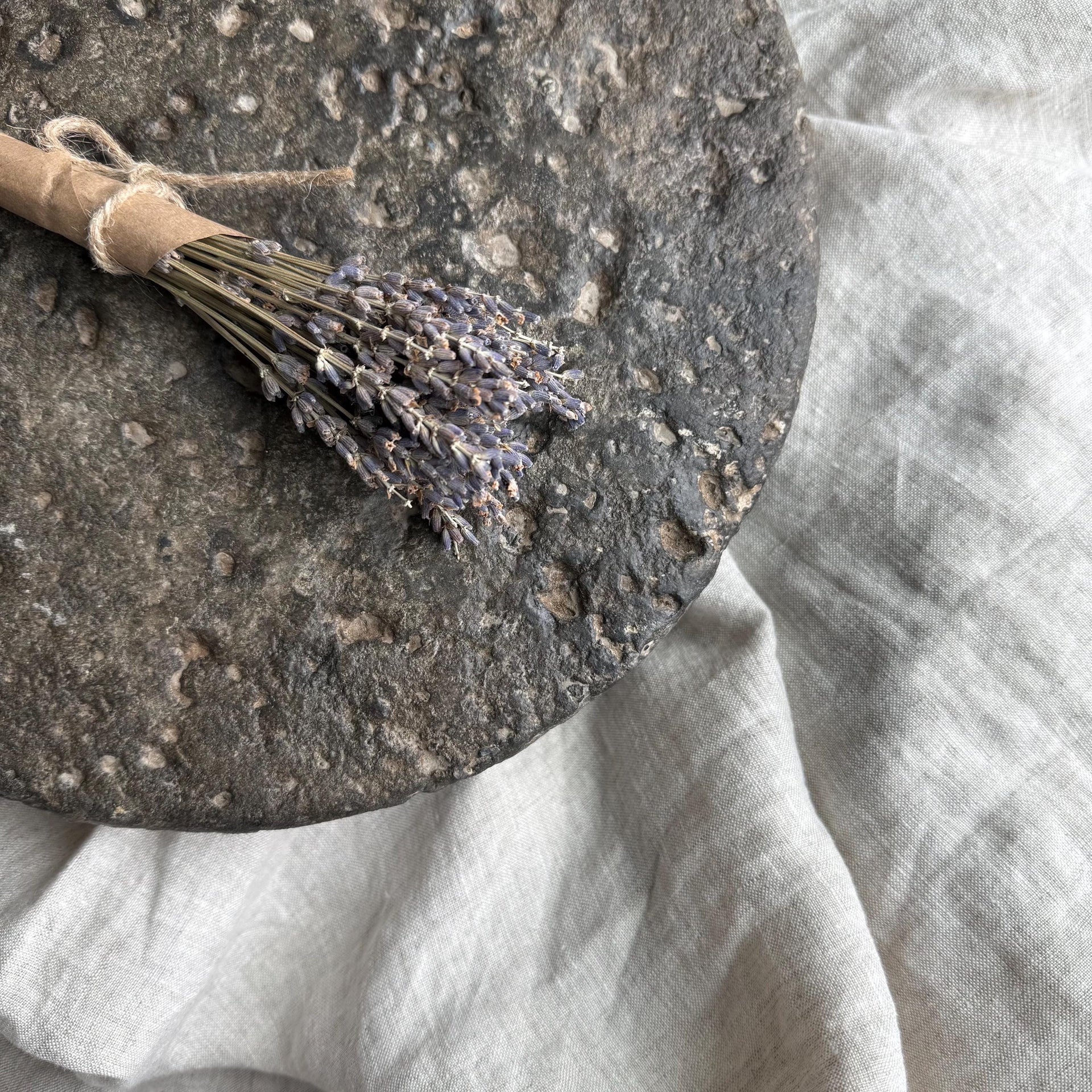 Vintage Hand Carved Stone Riser 11.5", Rustic Stone Pedestal Stand