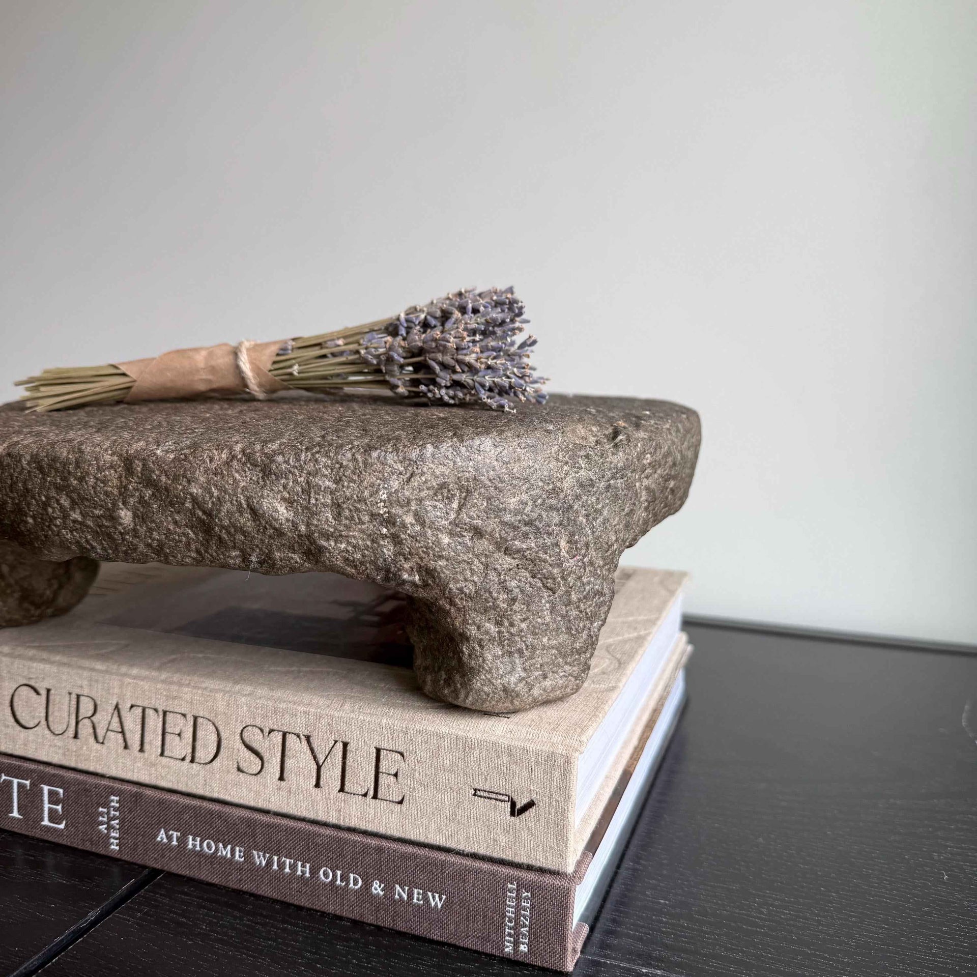 Vintage Stone Riser 11.5", Rustic Stone Pedestal Stand