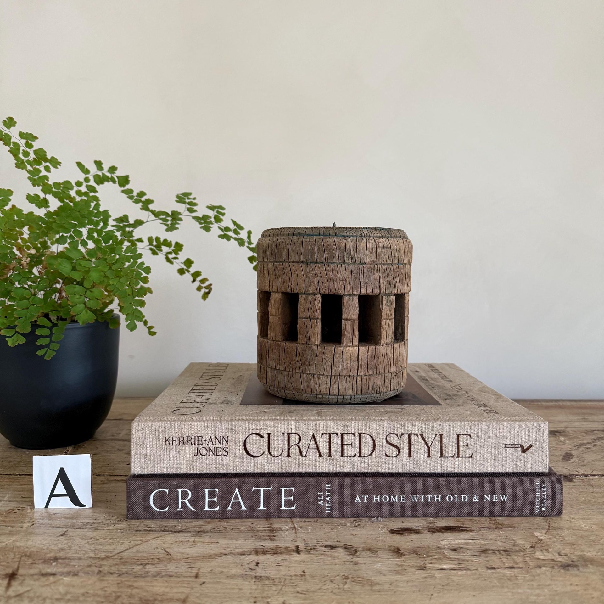 Vintage Wooden Wheel Axle Hub Candle Holders