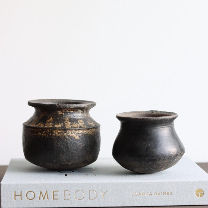 Small Vintage Clay Pot Vessel | Rustic Terracotta Mini Planter (Assorted) - Project Kalaā
