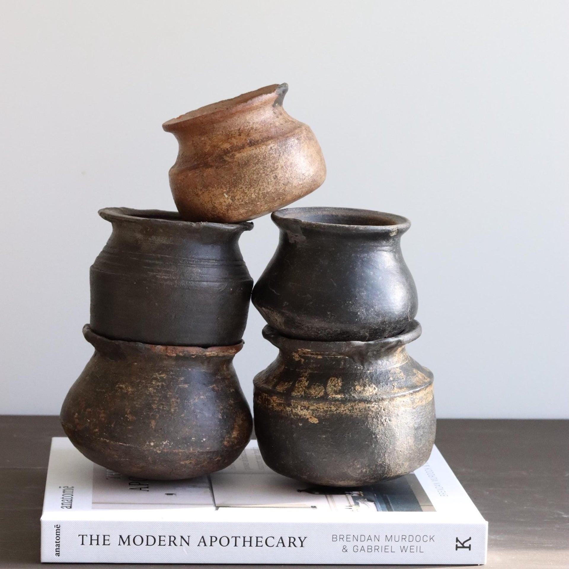 Small Vintage Clay Pot Vessel |  Rustic Terracotta Mini Planter