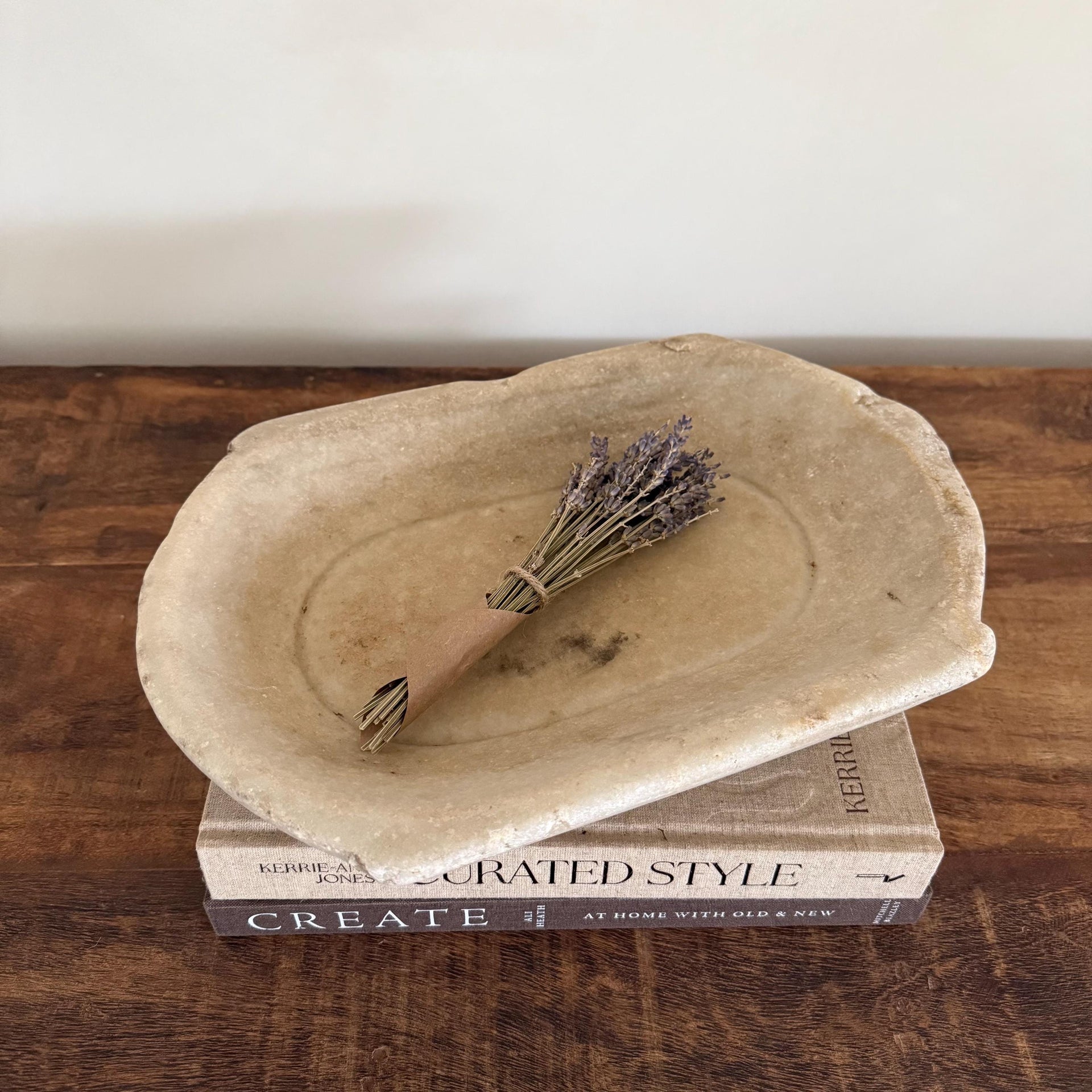 Vintage Marble Kharal Stone Tray, Antique Limestone Carved Oval Tray, Primitive Marble Centerpiece