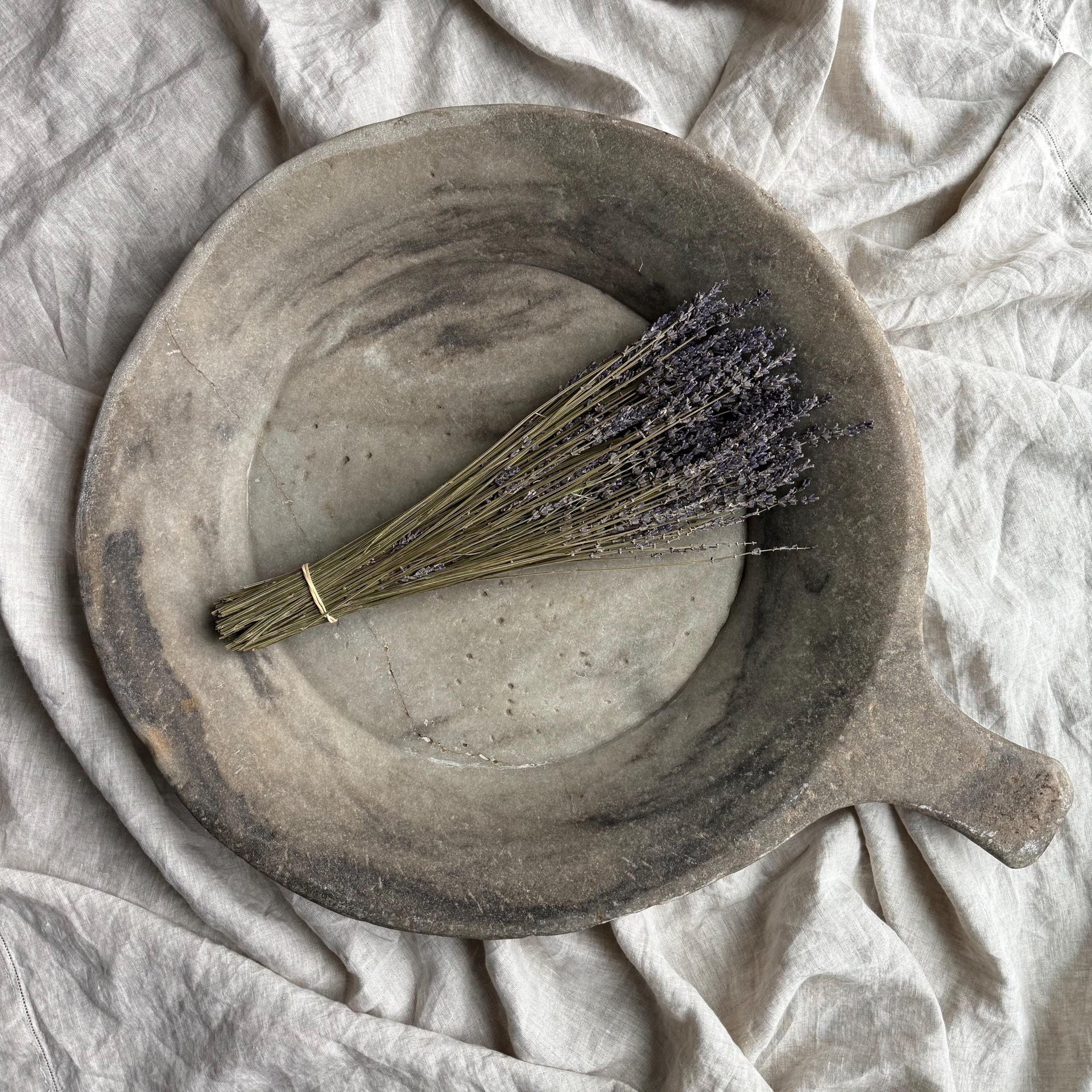 Antique Hand Carved Marble Stone Parat Tray 27" (with handle)