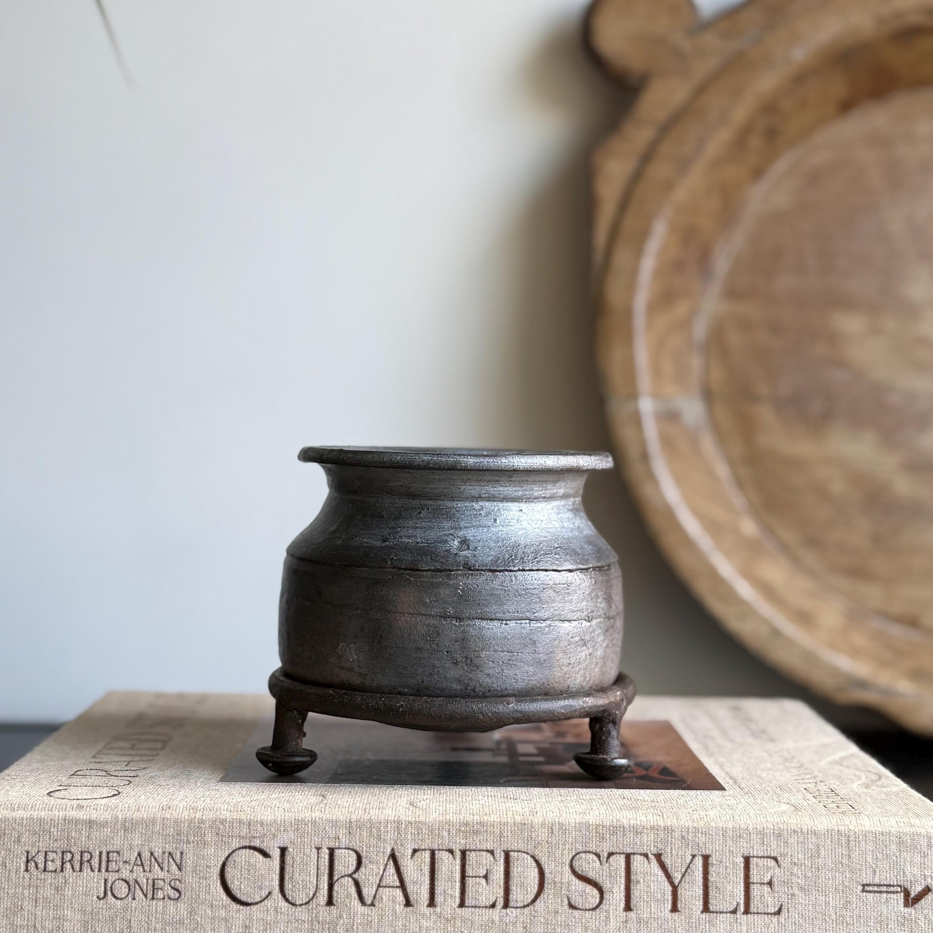 Small Vintage Clay Pot Vessel |  Rustic Terracotta Mini Planter