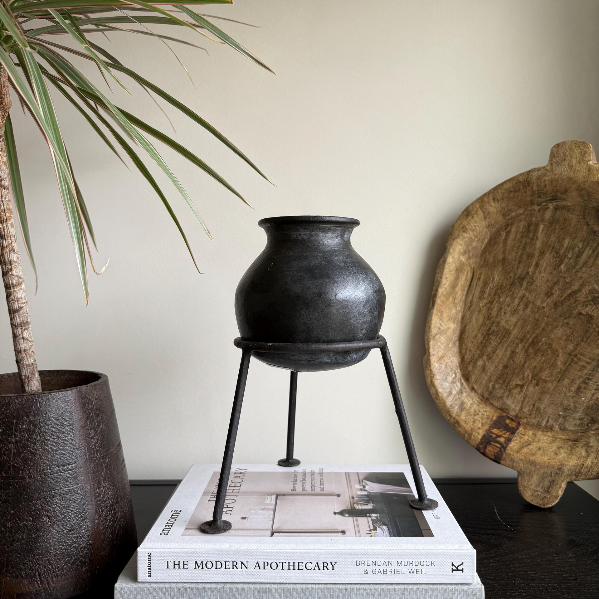 Medium Vintage Clay Pot Vessel |  Rustic Terracotta Planter