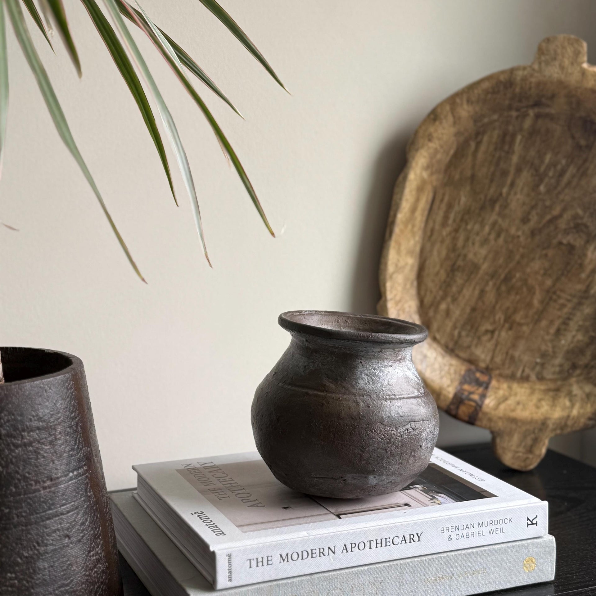 Medium Vintage Clay Pot Vessel |  Rustic Terracotta Planter