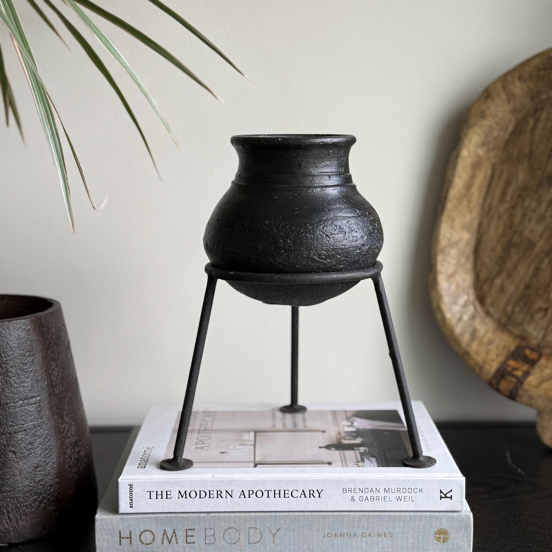 Medium Vintage Clay Pot Vessel |  Rustic Terracotta Planter