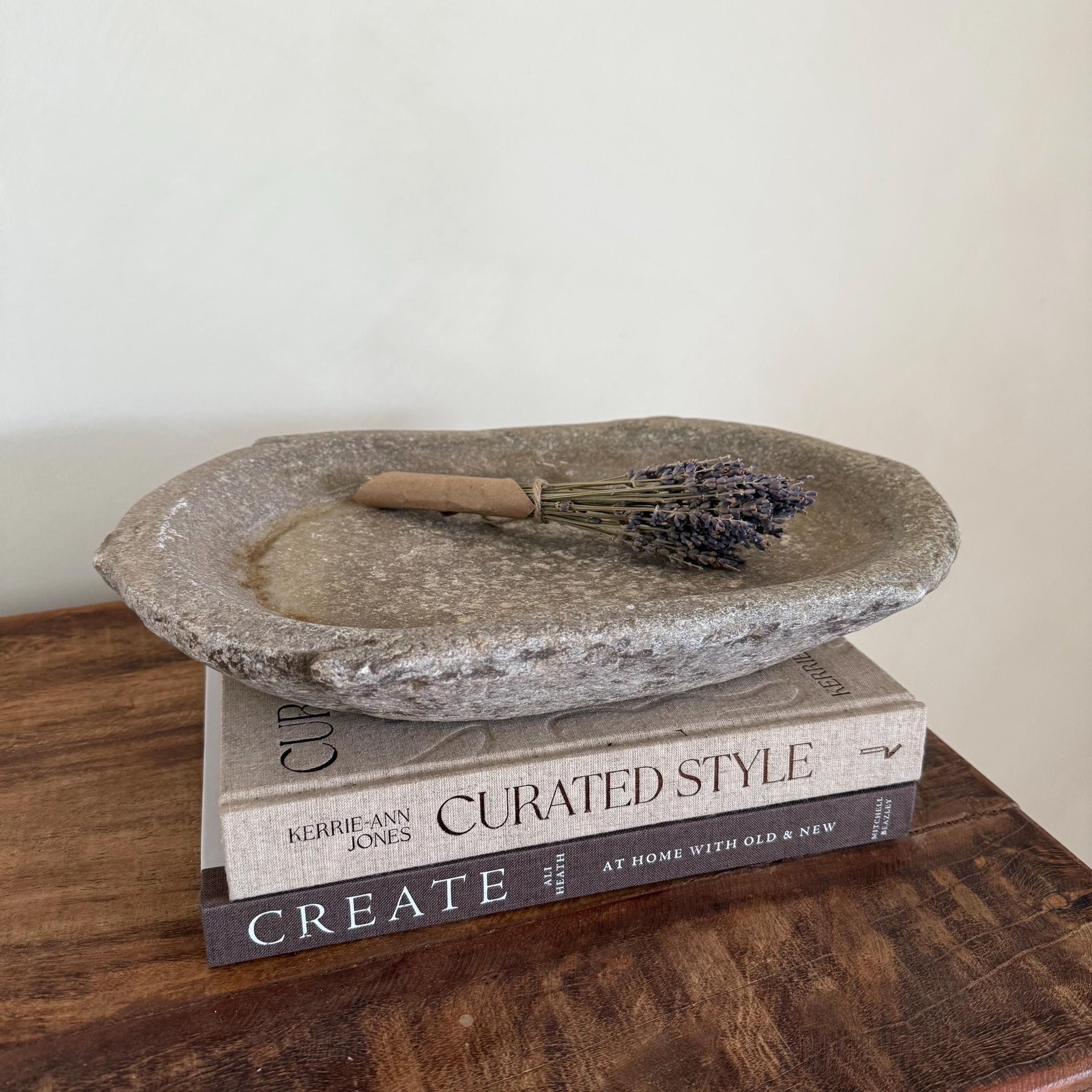 Vintage Marble Kharal Stone Tray, Antique Limestone Carved Oval Tray, Primitive Marble Centerpiece