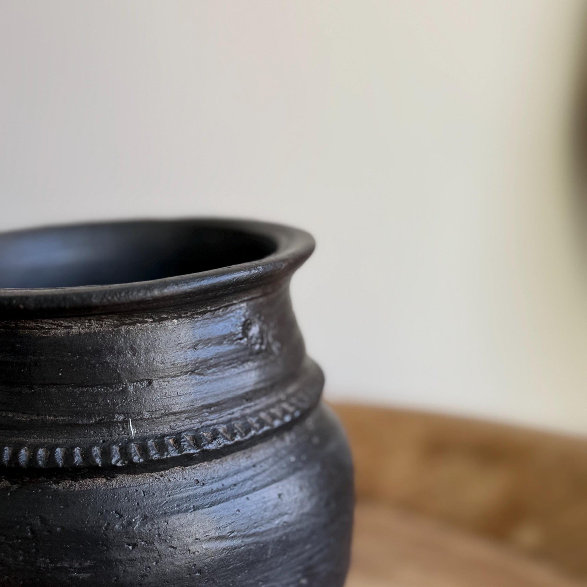 Small Vintage Clay Pot Vessel |  Rustic Terracotta Mini Planter - Project Kalaā