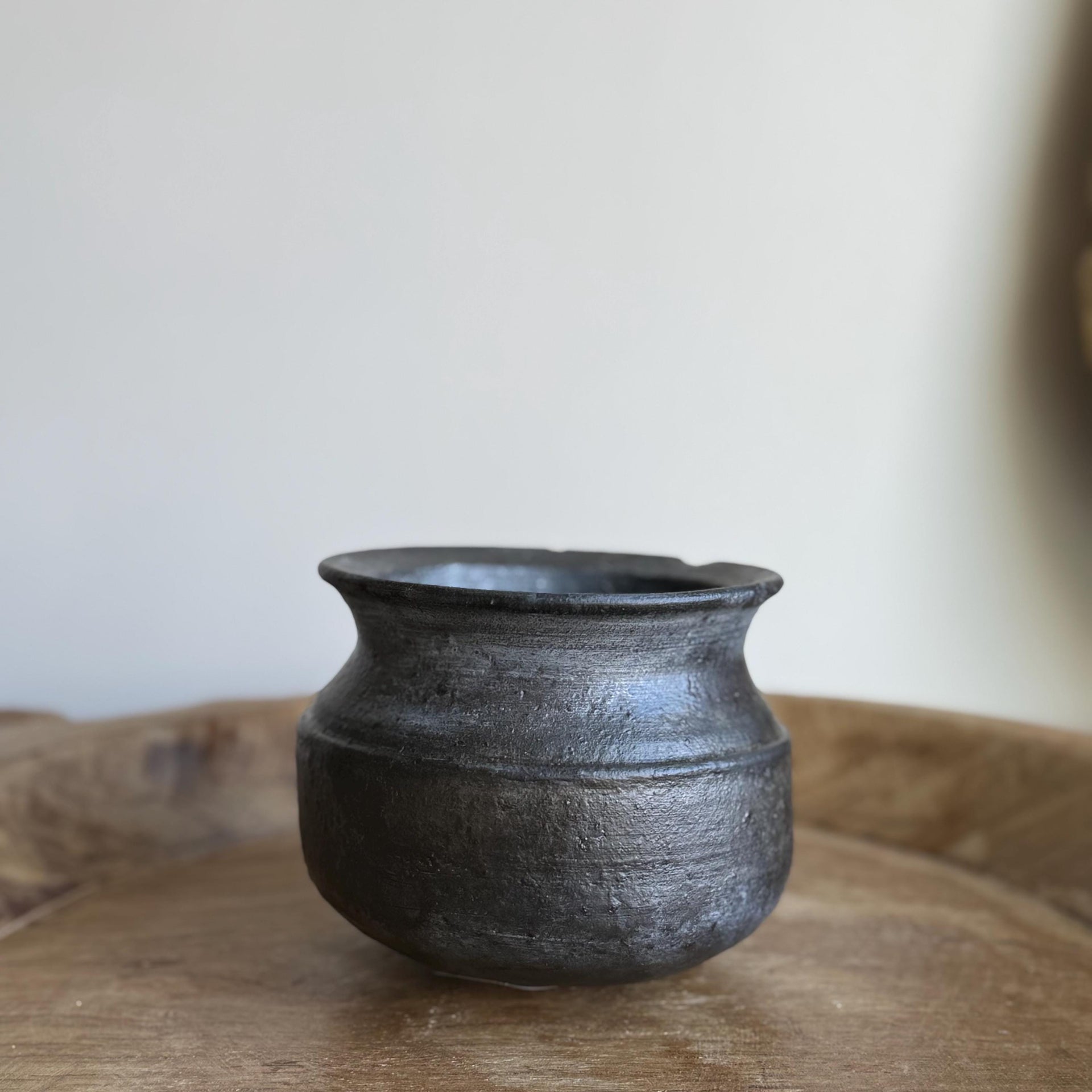 Small Vintage Clay Pot Vessel |  Rustic Terracotta Mini Planter