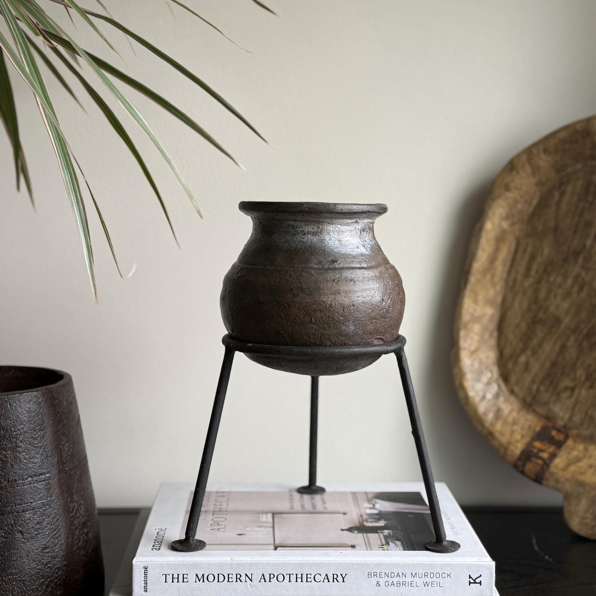 Medium Vintage Clay Pot Vessel |  Rustic Terracotta Planter