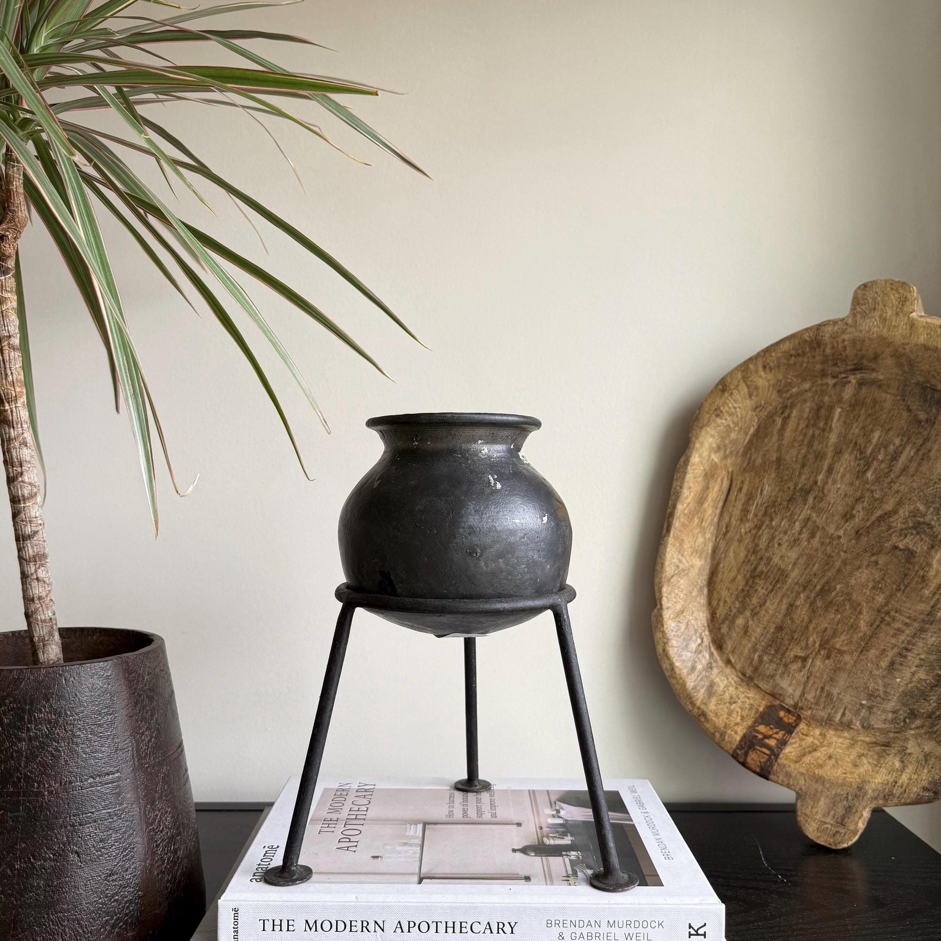 Medium Vintage Clay Pot Vessel |  Rustic Terracotta Planter