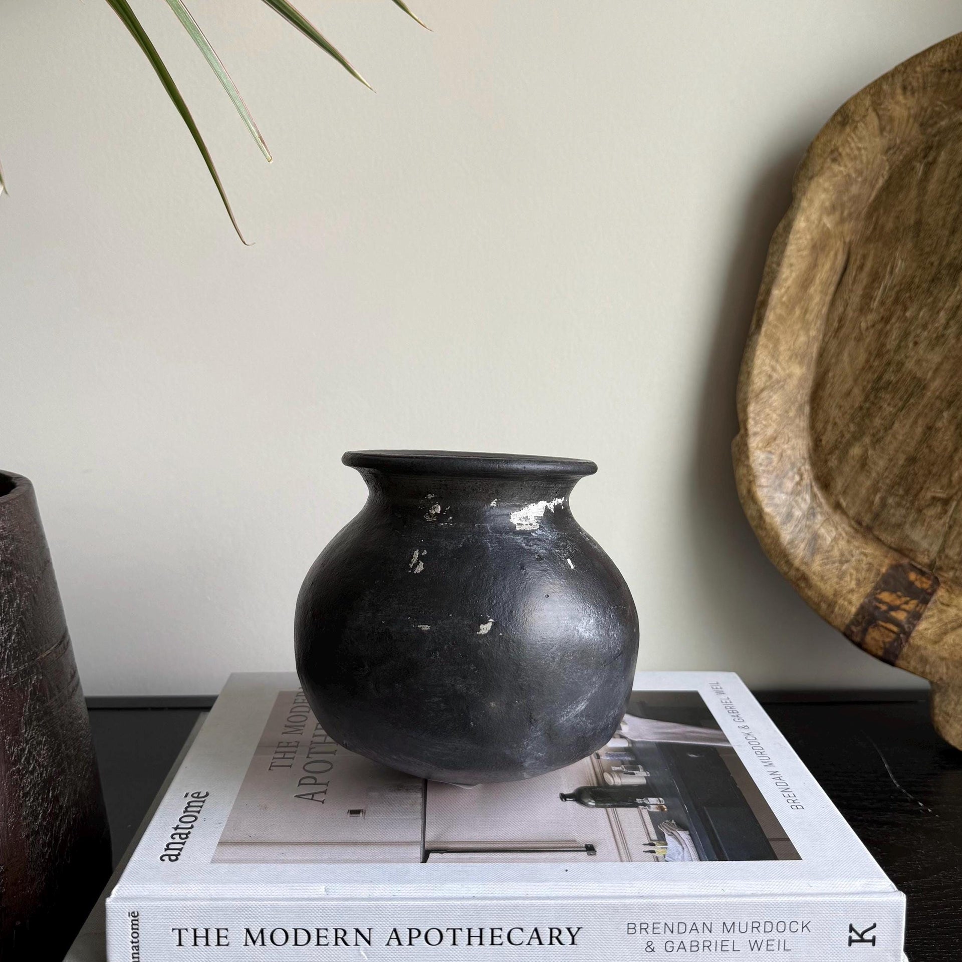 Medium Vintage Clay Pot Vessel |  Rustic Terracotta Planter