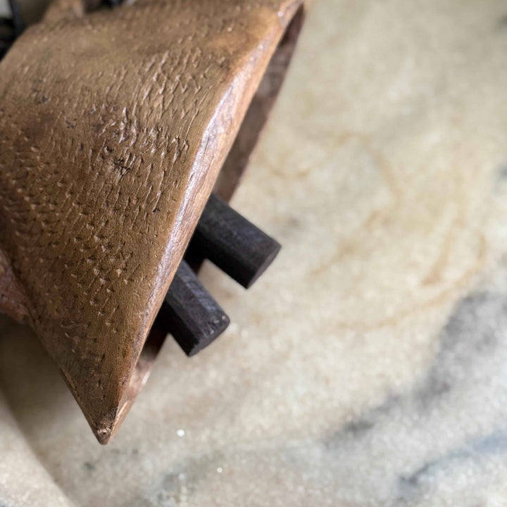 Vintage Hand Carved Wooden Cowbell