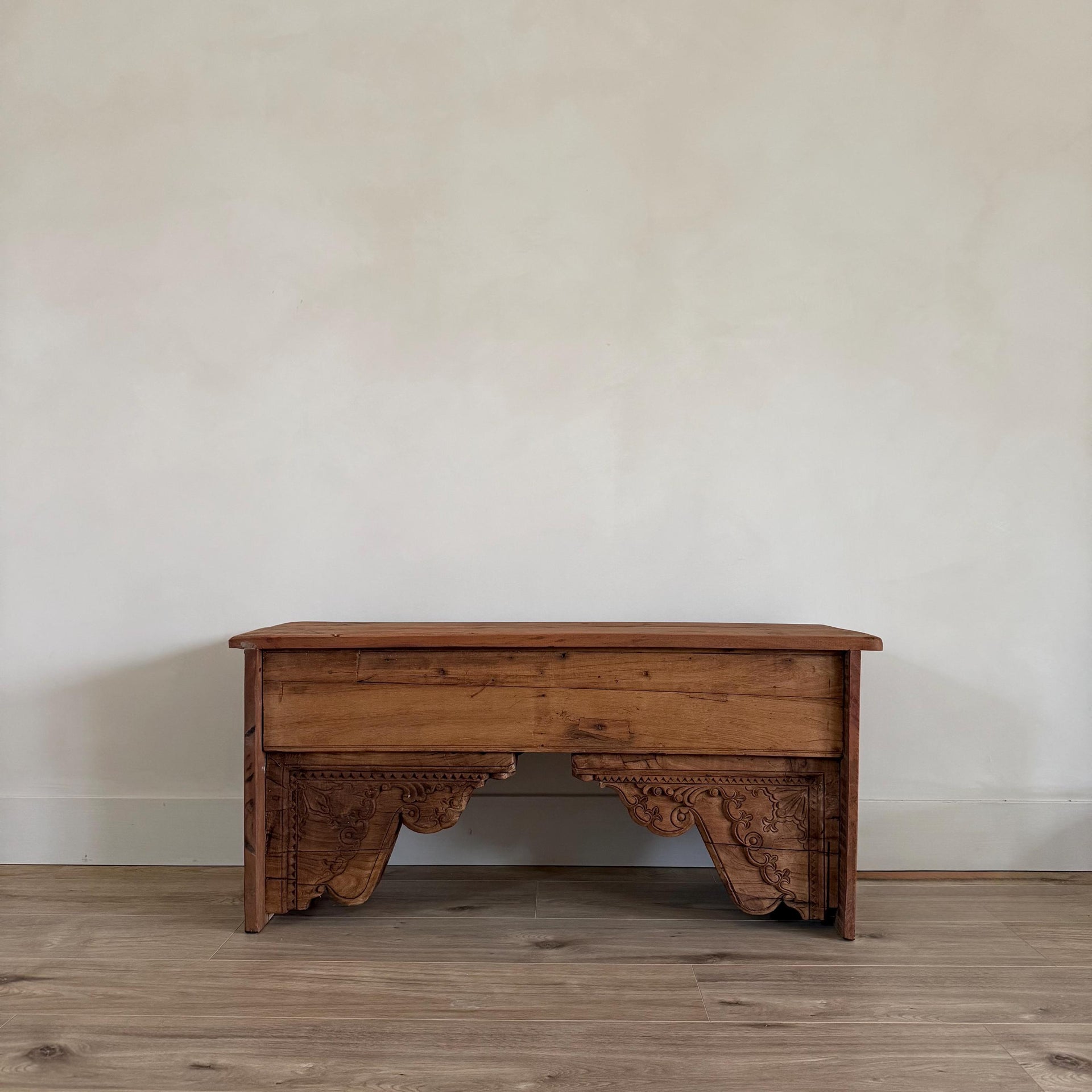 Antique Corbel Wooden Bench, Heavy Vintage Rustic Bench