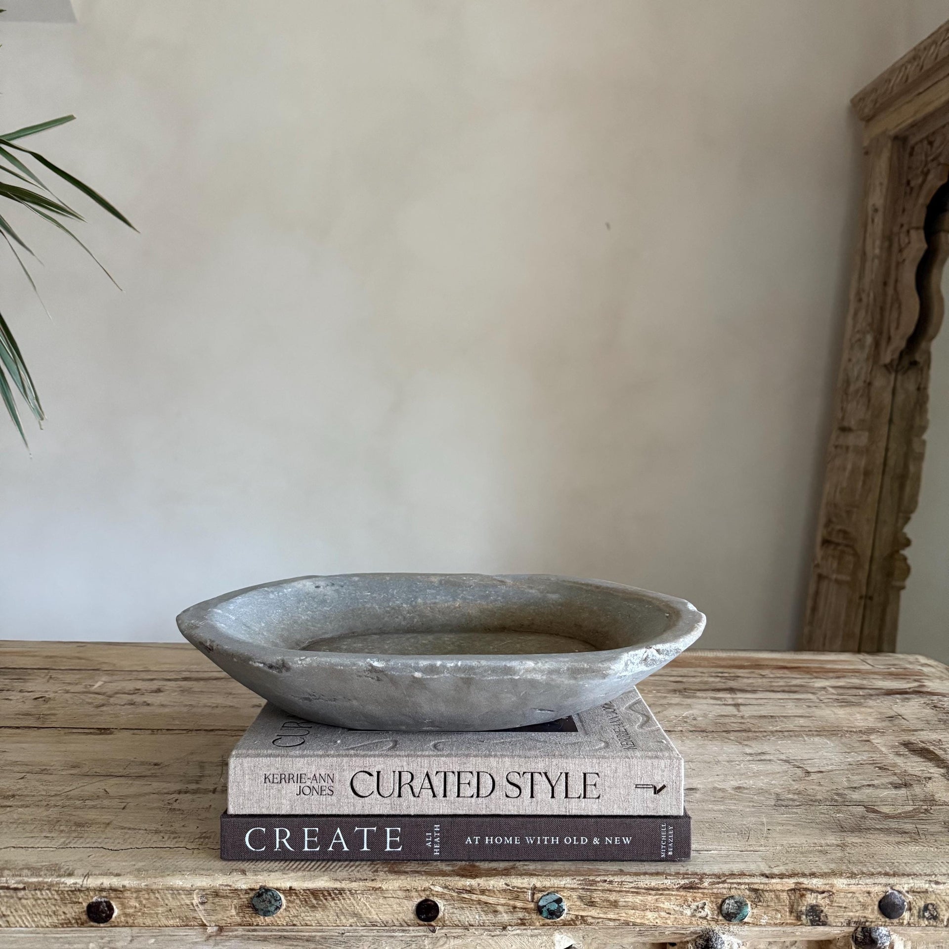 Vintage Marble Kharal Stone Tray - Project Kalaā