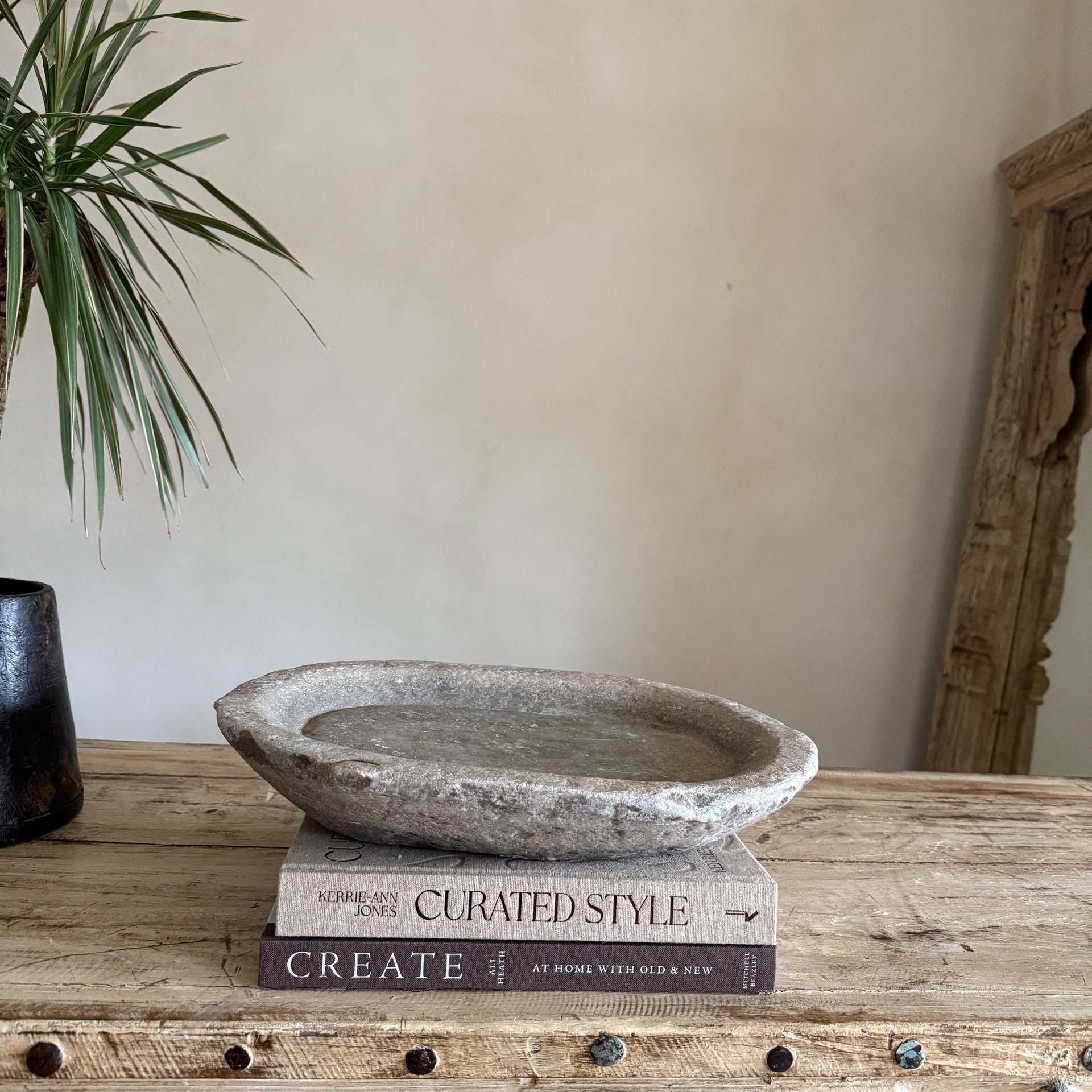 Vintage Marble Kharal Stone Tray - Project Kalaā