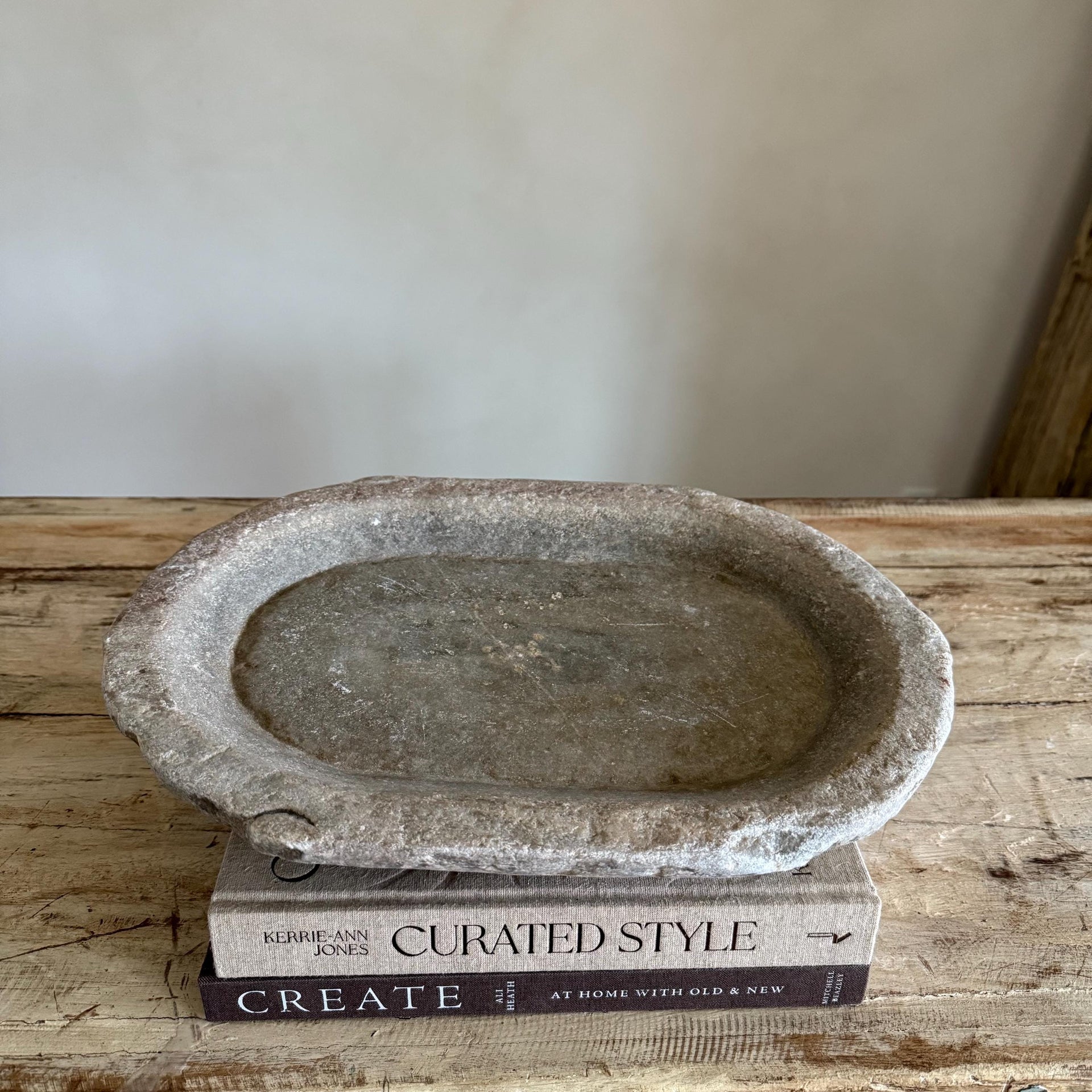 Vintage Marble Kharal Stone Tray - Project Kalaā