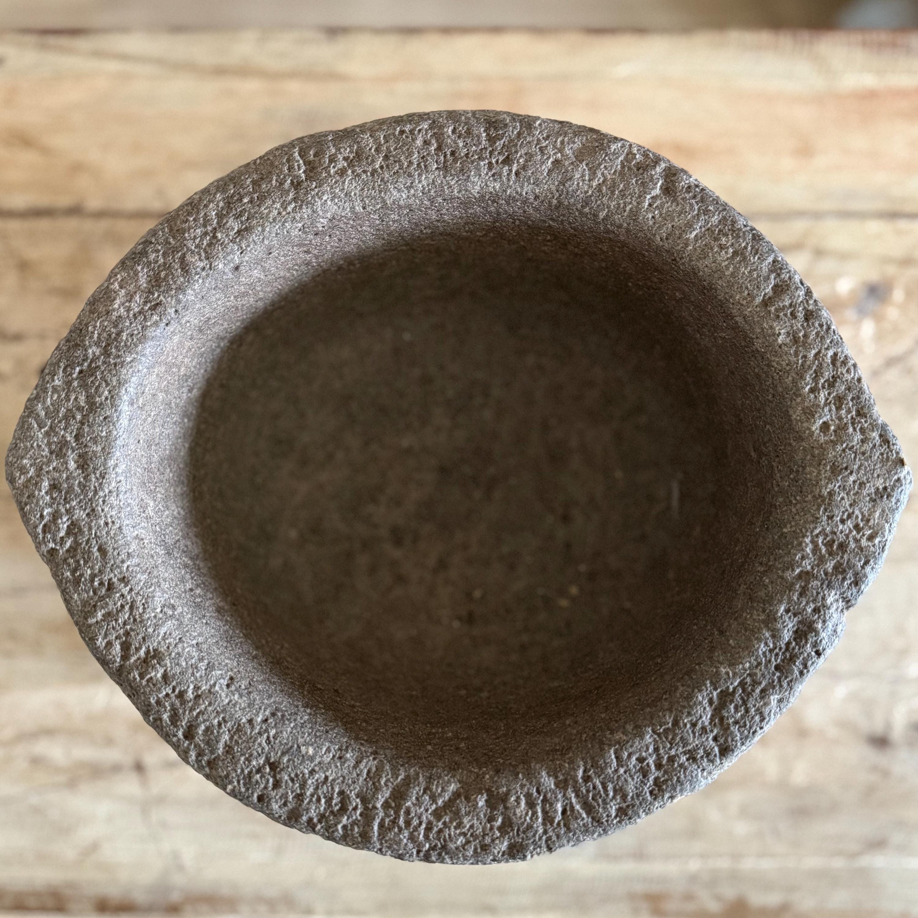 Antique Heavy Stone Mortar Planter - Project Kalaā