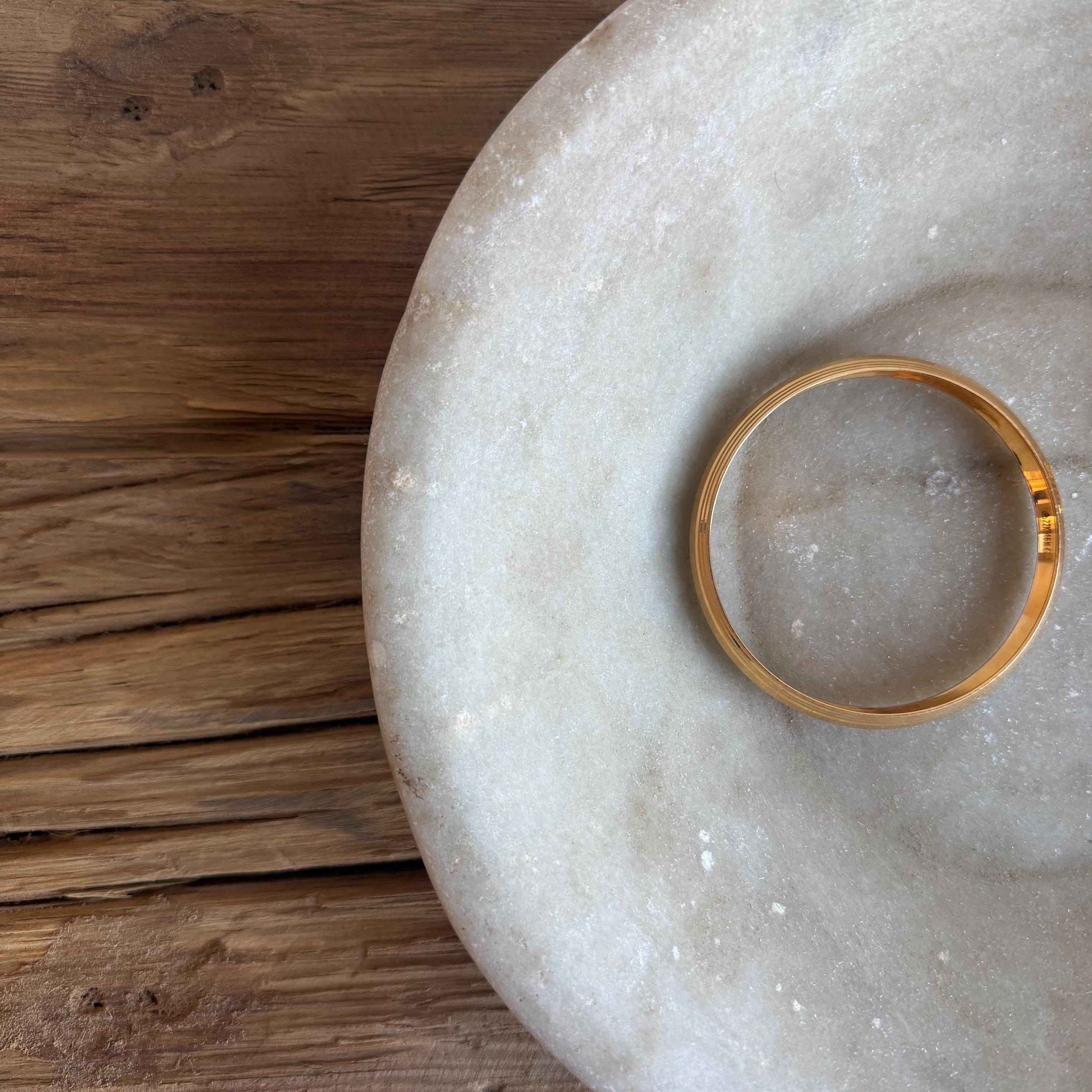 Vintage Marble Stone Bowl / Rustic Catch All Dish