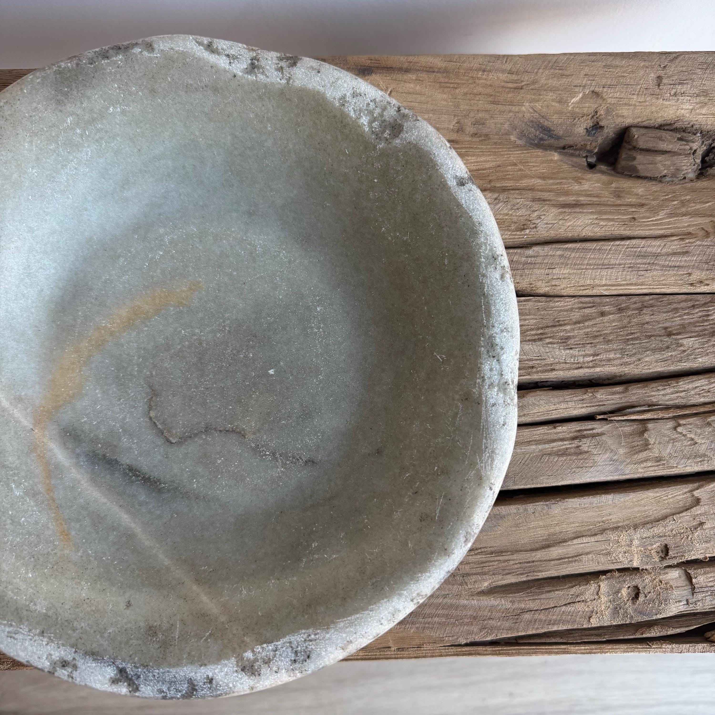 Vintage Marble Stone Bowl / Rustic Catch All Dish