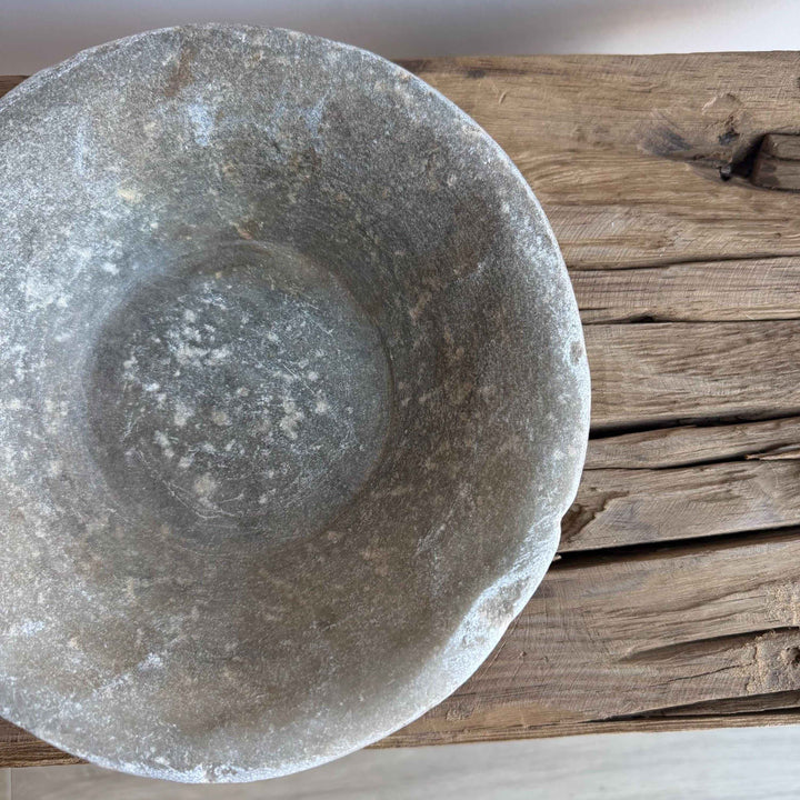 Vintage Marble Stone Bowl / Rustic Catch All Dish