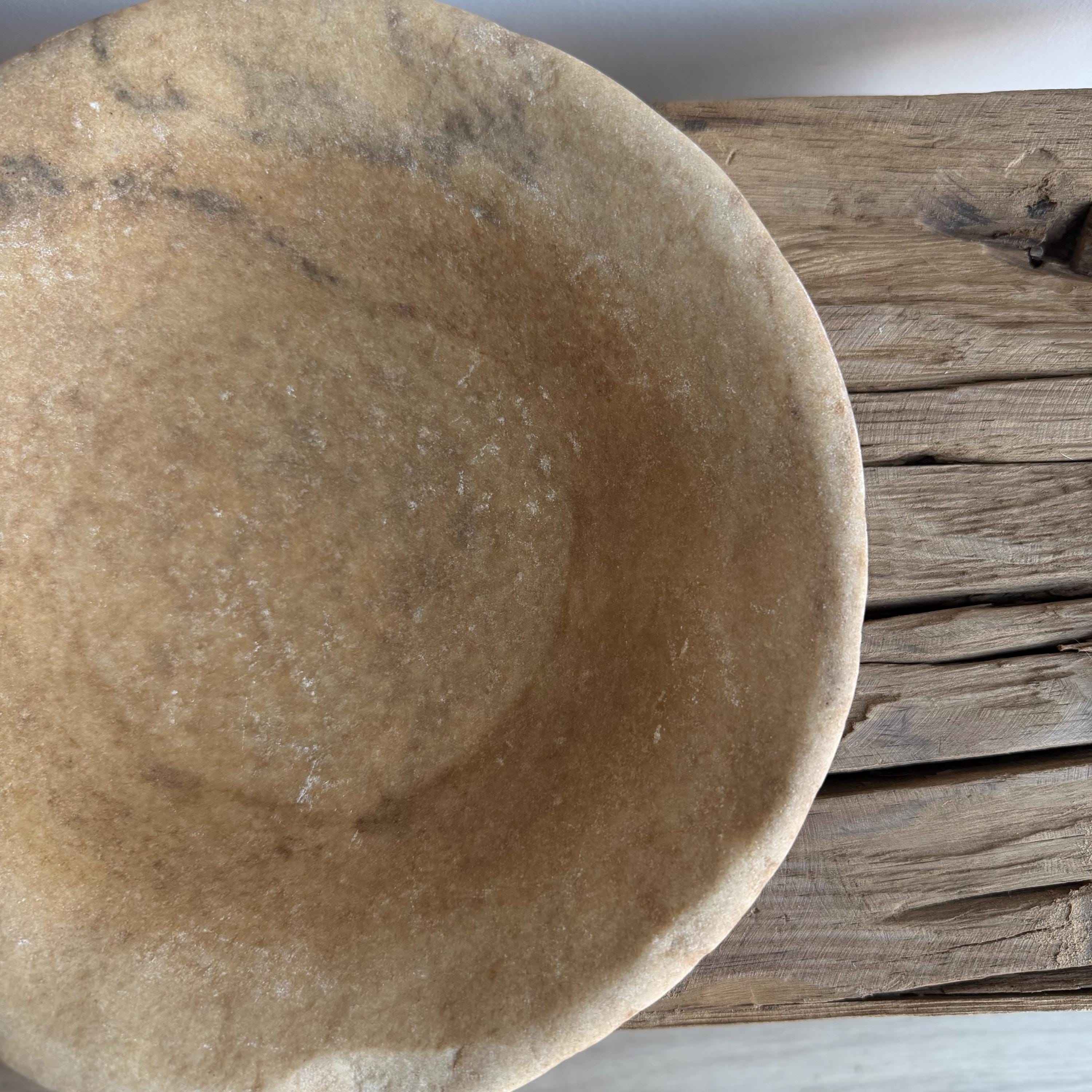 Vintage Marble Stone Bowl / Rustic Catch All Dish