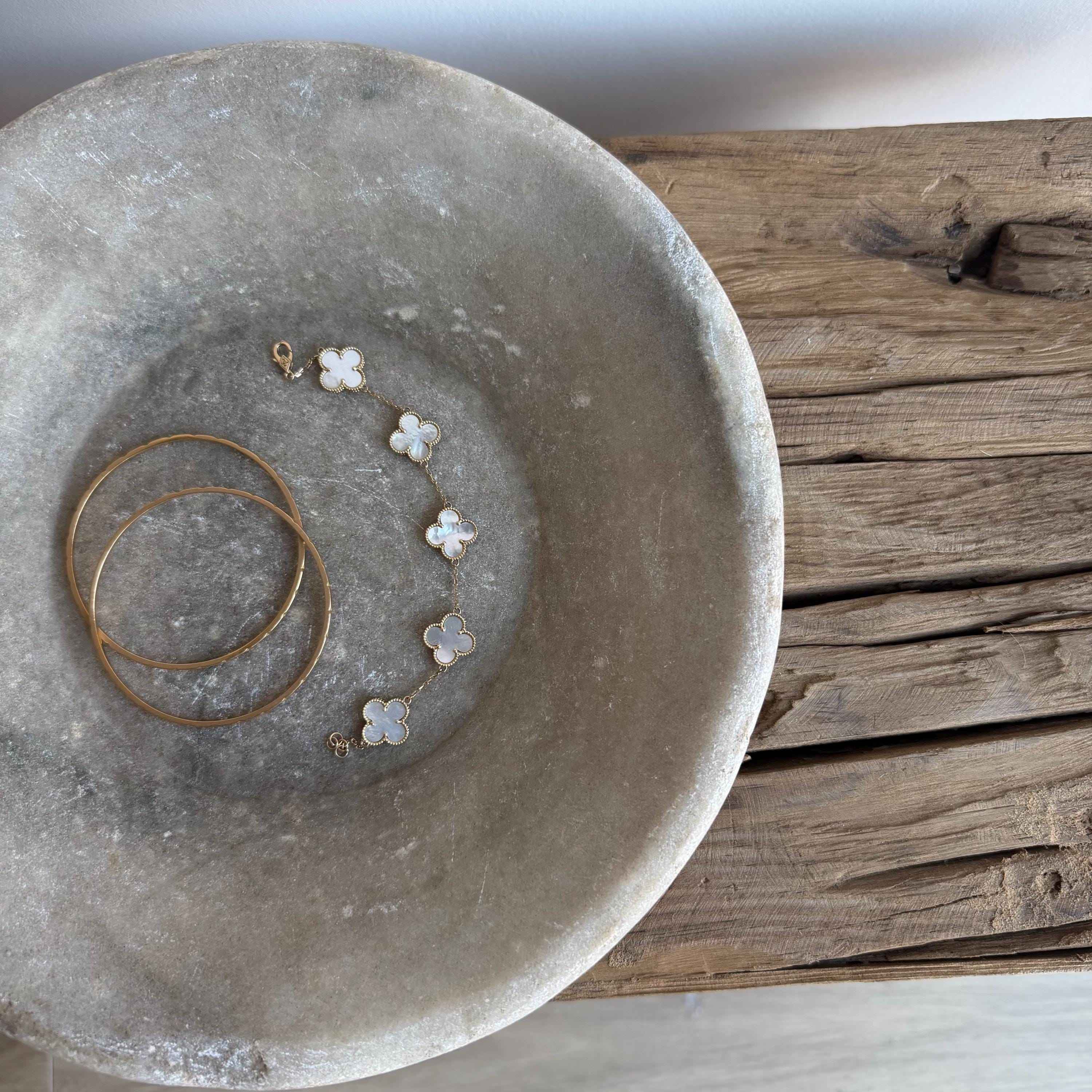 Vintage Marble Stone Bowl / Rustic Catch All Dish
