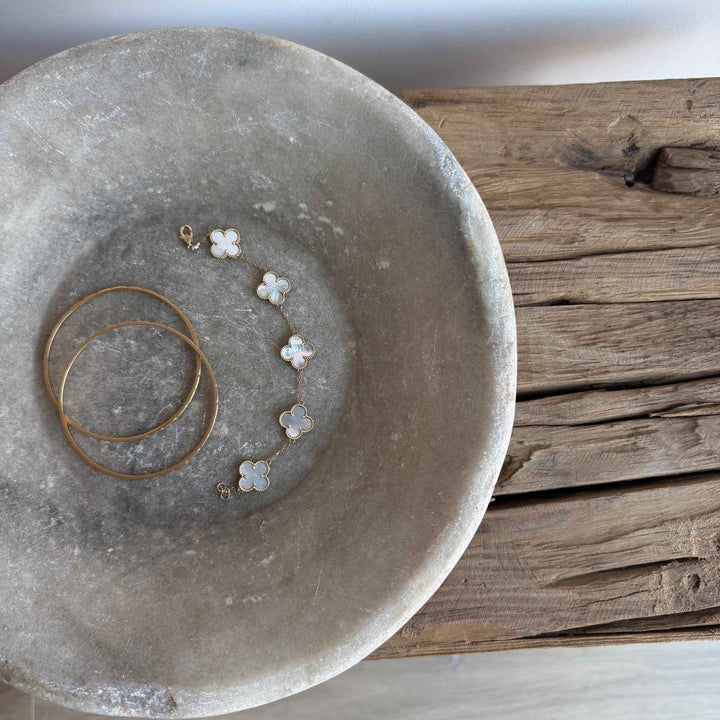 Vintage Marble Stone Bowl / Rustic Catch All Dish