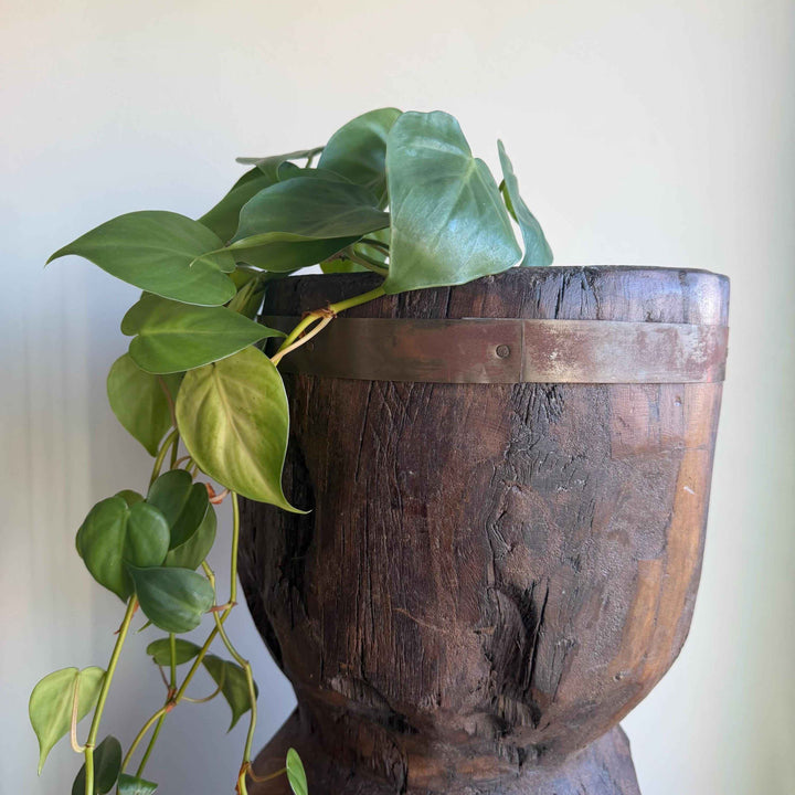 Antique Wooden Ukhali Planter 21.5"