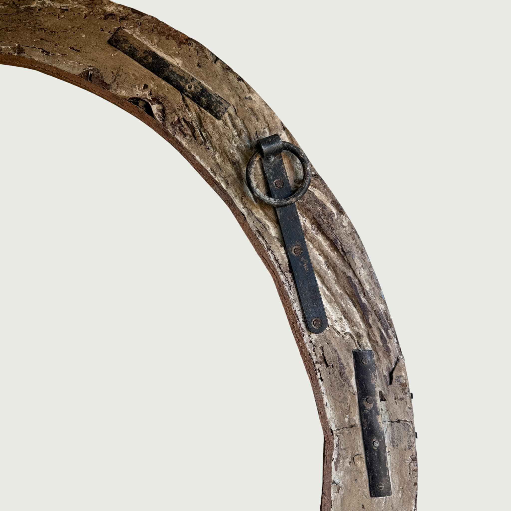 Reclaimed Wheel Mirror Bleached