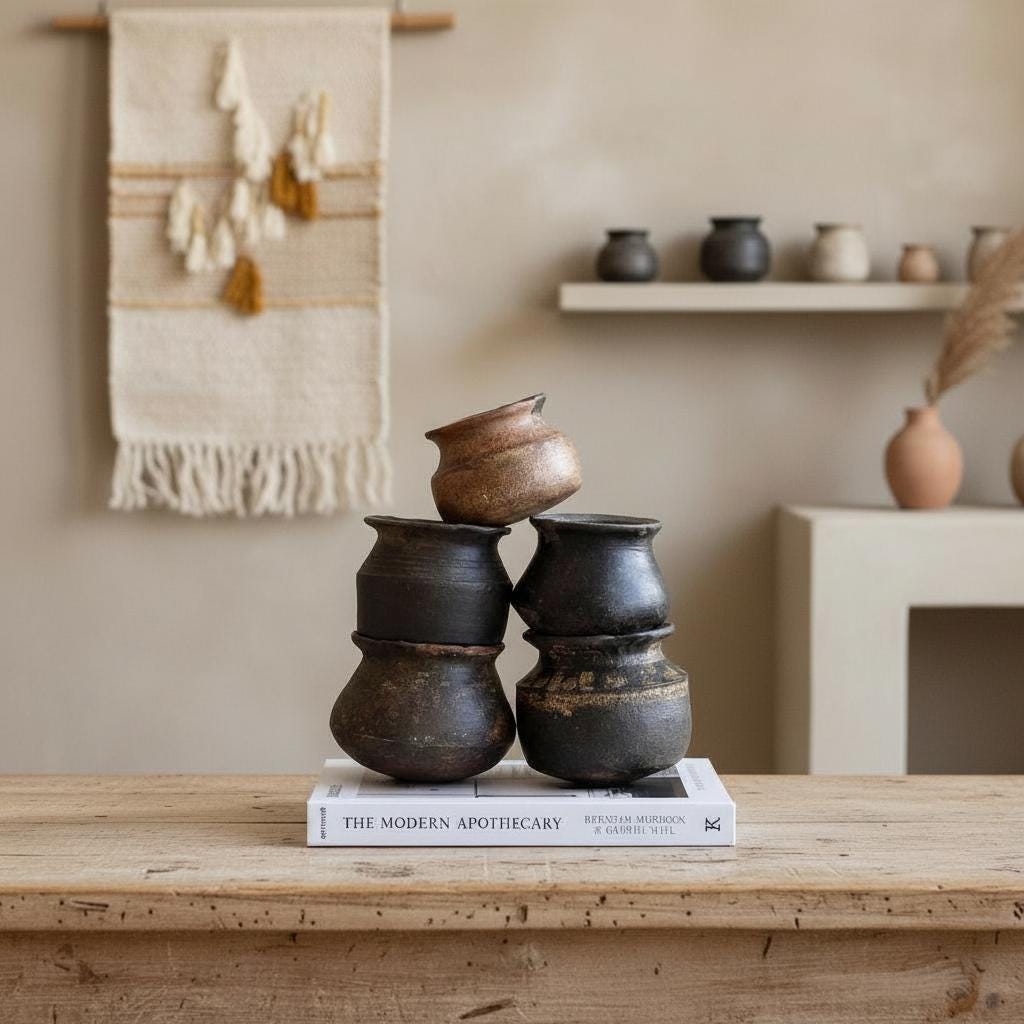 Small Vintage Clay Pot Vessel | Rustic Terracotta Mini Planter (Assorted) - Project Kalaā