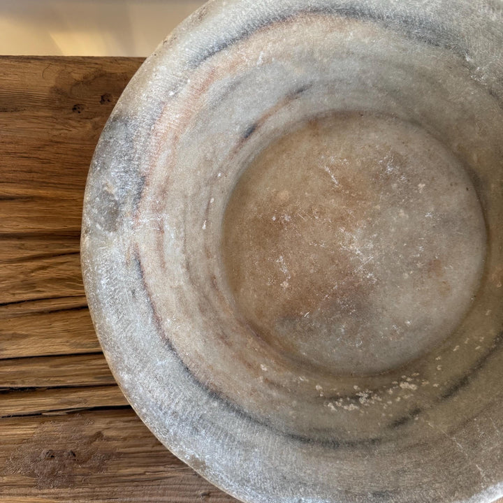 Vintage Marble Stone Bowl / Rustic Catch All Dish - Project Kalaā