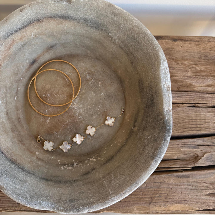 Vintage Marble Stone Bowl / Rustic Catch All Dish - Project Kalaā