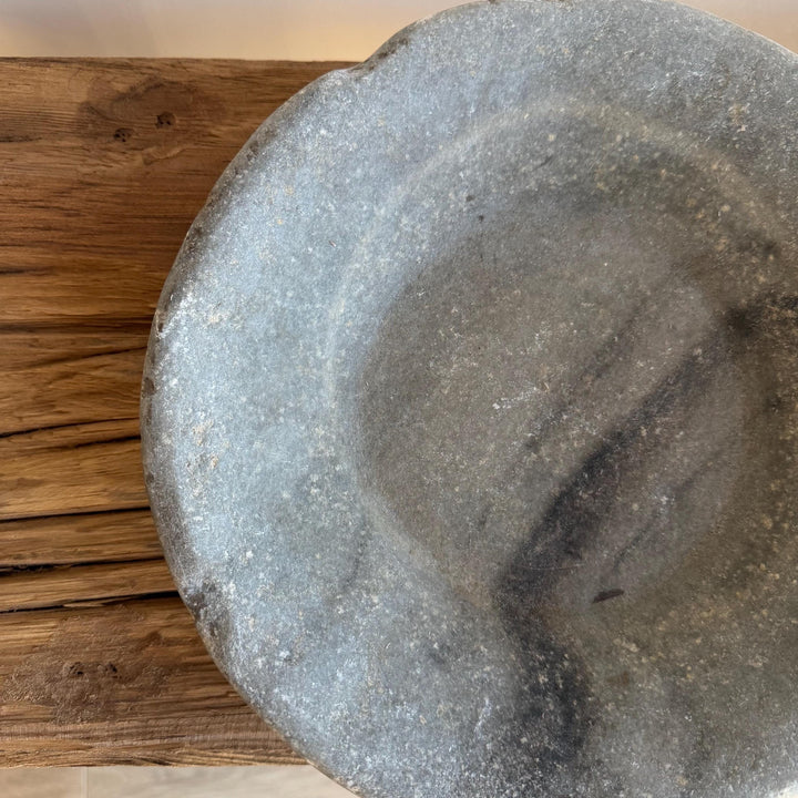 Vintage Marble Stone Bowl / Rustic Catch All Dish - Project Kalaā