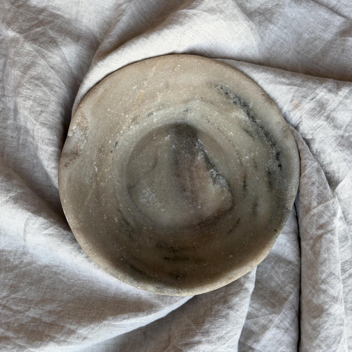 Vintage Marble Stone Bowl / Rustic Catch All Dish - Project Kalaā