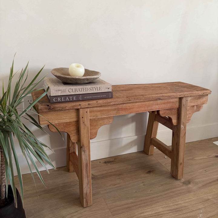 Vintage Inspired Noodle Bench | Heavy Rustic Wooden Bench
