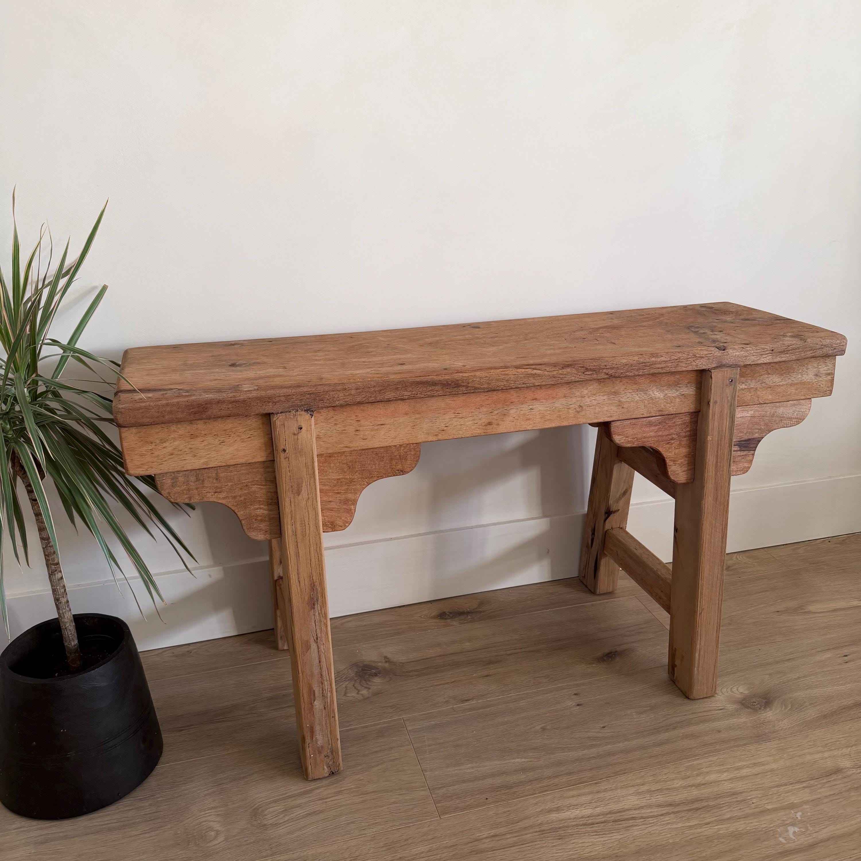 Vintage Inspired Noodle Bench | Heavy Rustic Wooden Bench