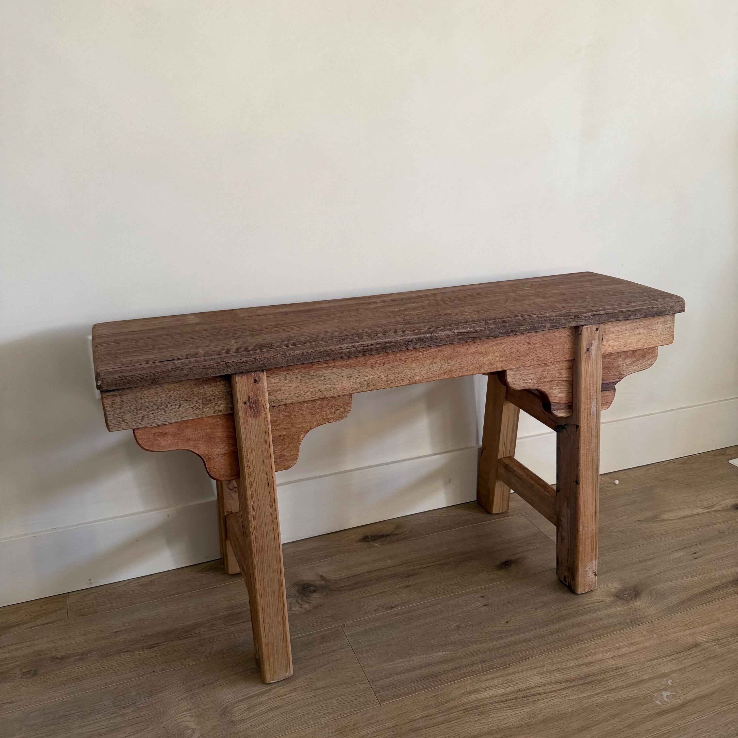 Vintage Inspired Noodle Bench | Heavy Rustic Wooden Bench