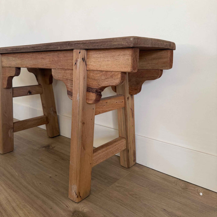 Vintage Inspired Noodle Bench | Heavy Rustic Wooden Bench